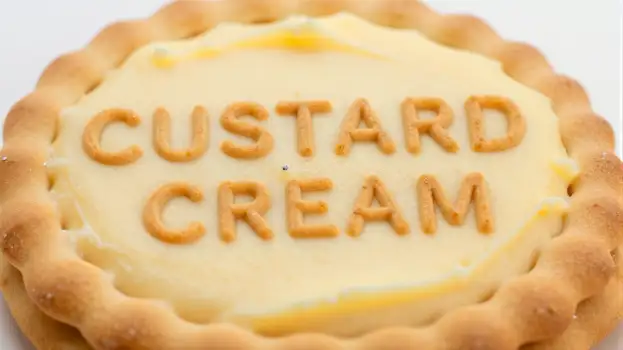 Close-up of Golden Custard Cream Pie golden brown