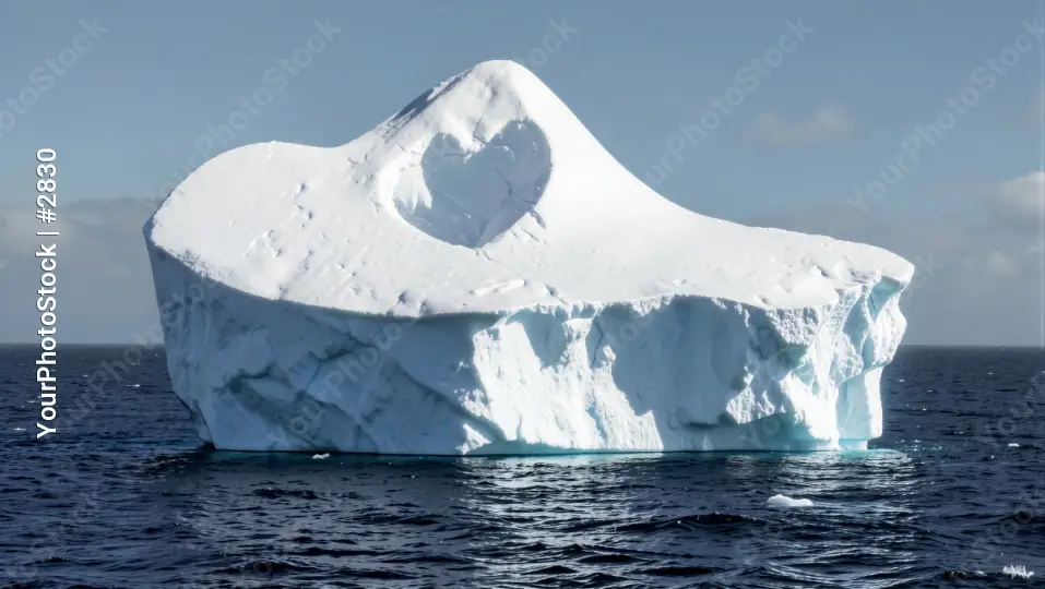 Icyberg in the Ocean with hearth shape