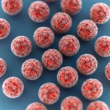 3D Medical Macro Close-Up Cells Under Microscope