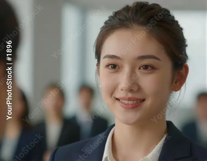 Young Asian Woman Smiling in Office business portrait