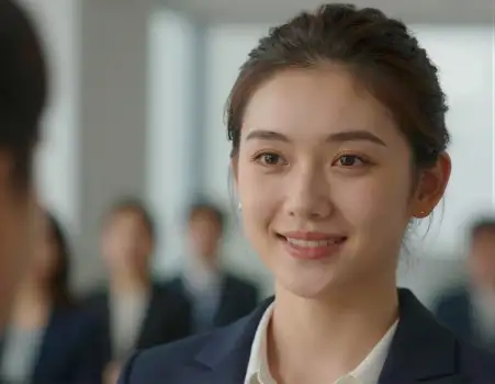 Young Asian Woman Smiling in Office business portrait