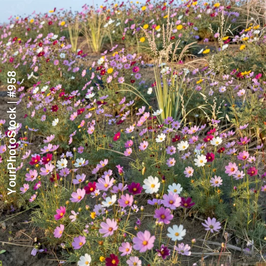 Wildflowers in Full Bloom field colorful daisies
