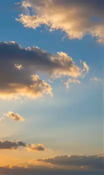 Serene Sunset Over Ocean peaceful calm clouds