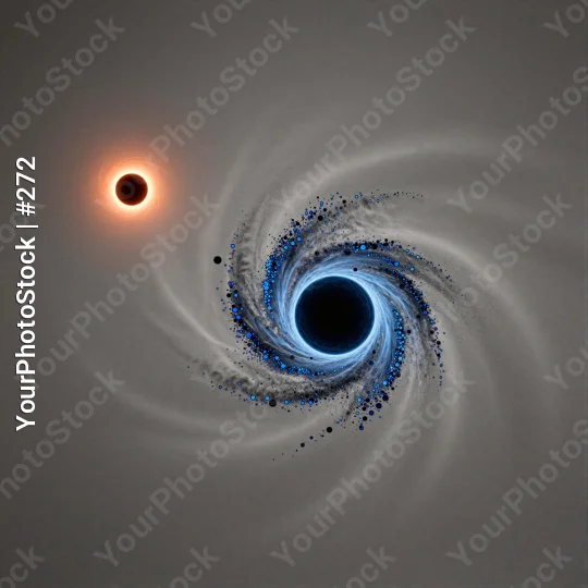 Black Hole with Orange Sun Digital Illustration