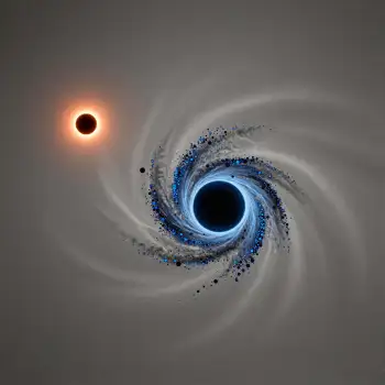 Black Hole with Orange Sun Digital Illustration