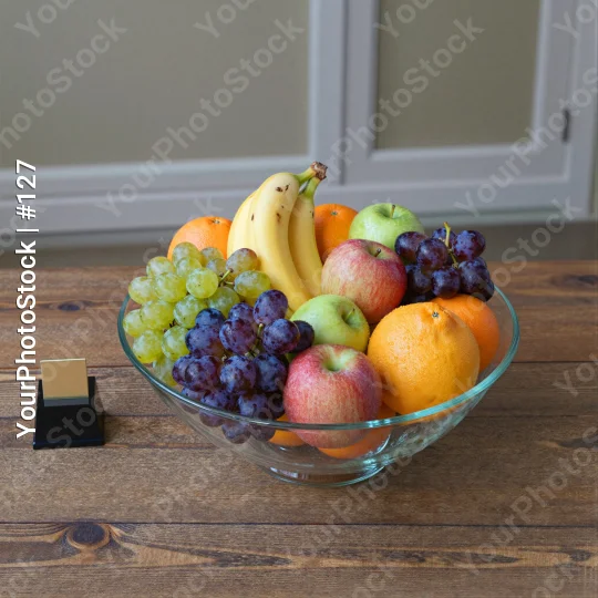 Fresh Fruits Bowl Arrangement fresh produce wooden table
