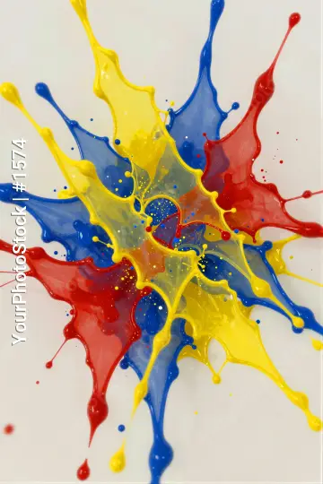 Abstract Art Splash Colors Red Blue Yellow Orange Movement