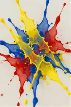 Abstract Art Splash Colors Red Blue Yellow Orange Movement