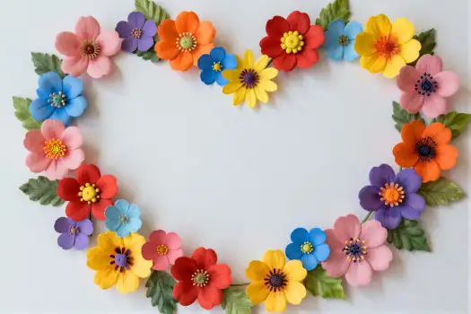 Heart-Shaped Paper Flower Wreath paper flowers