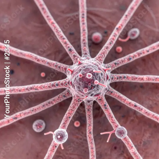 Microscopic View of Neurons in Radial Pattern