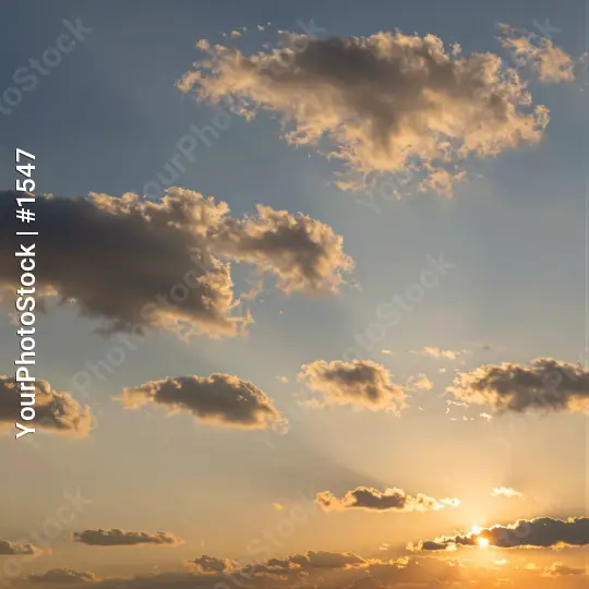 Serene Sunset Over Clouds deep blue sky warm glow