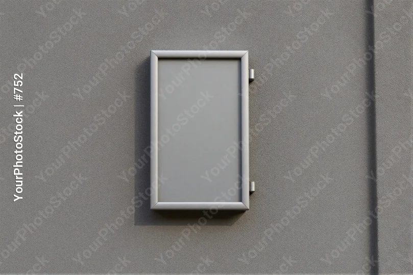 Metal Box Attached to Gray Wall white box screws