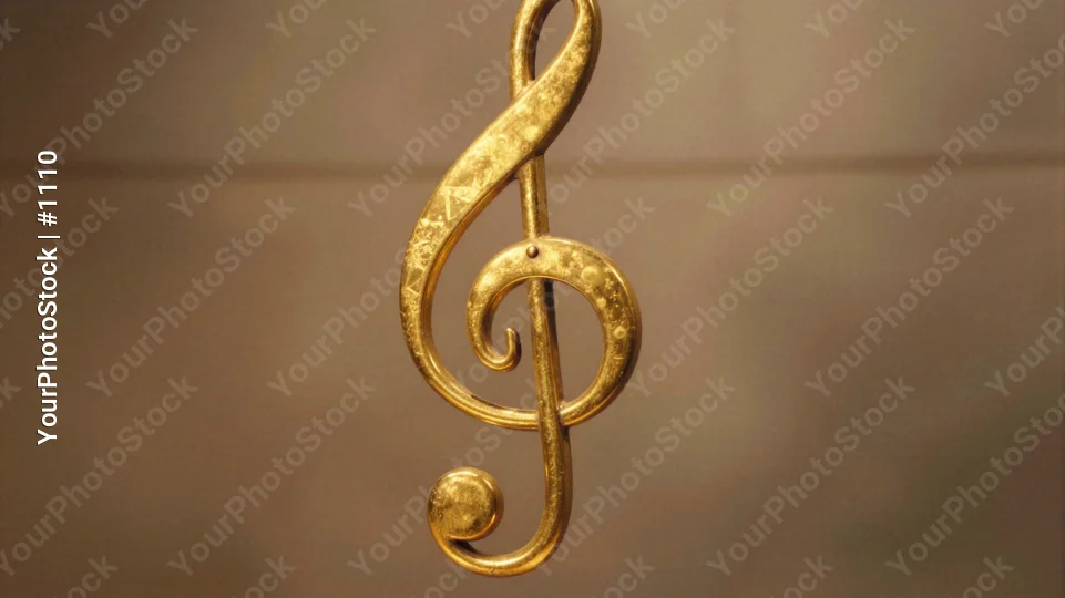 Luxurious Gold Treble Clef Close-Up music symbol