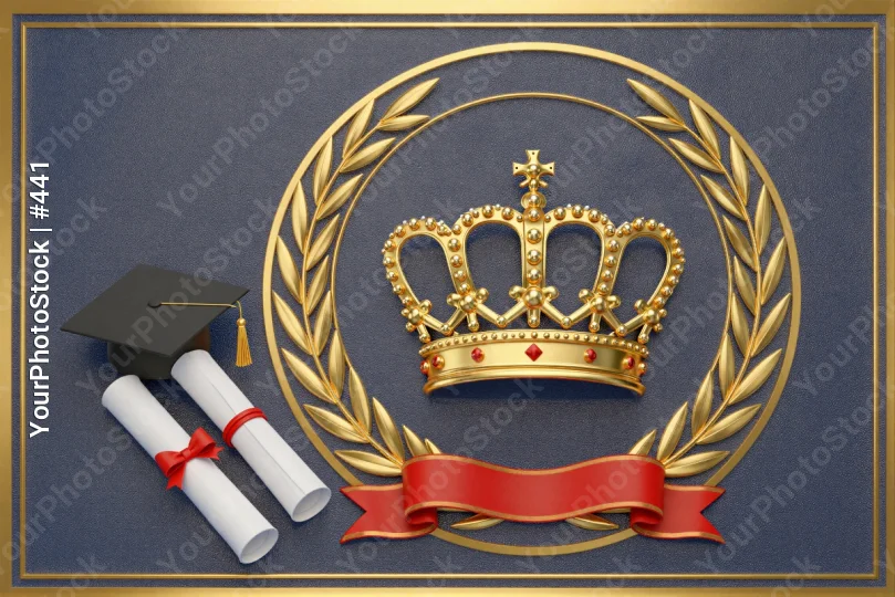Graduation Cap and Diploma Digital Illustration