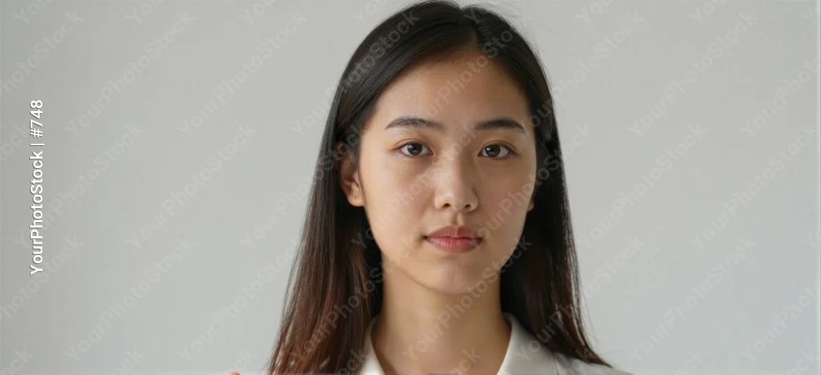Young Asian Woman in Serious Portrait business