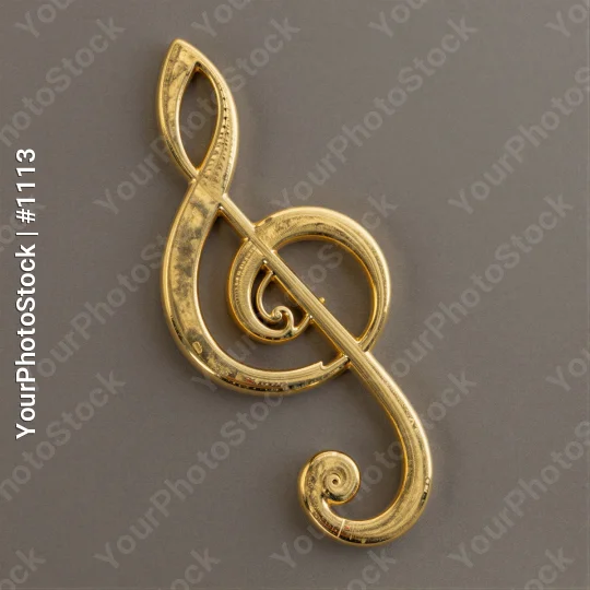 Gold Treble Clef Musical Symbol music notation