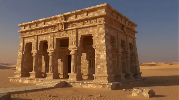 Ancient Temple in Desert stone carvings intricate