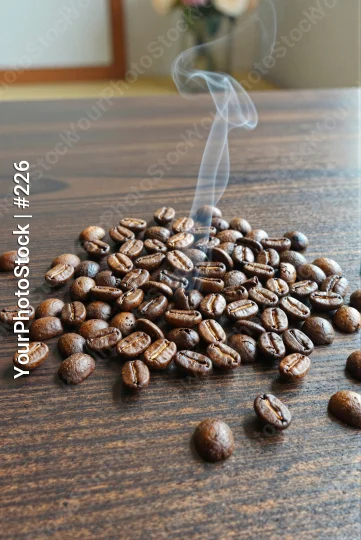 Freshly Roasted Coffee Beans on Wooden Table fresh roasted