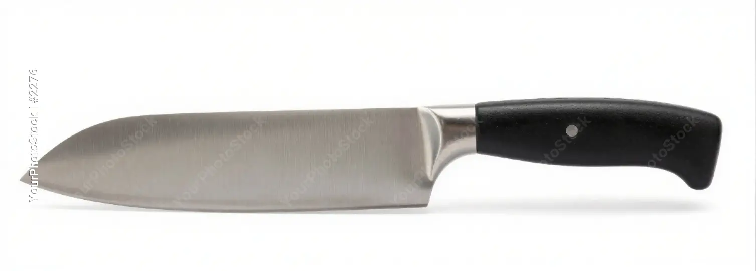 Sleek Black Kitchen Knife with Stainless Steel Blade