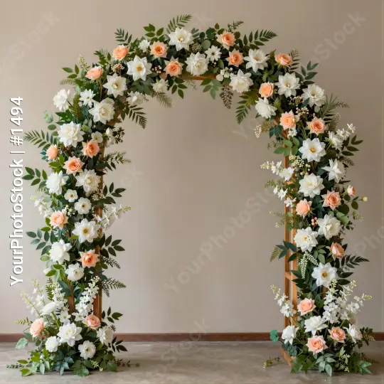 Elegant Floral Archway romantic symmetrical white flowers