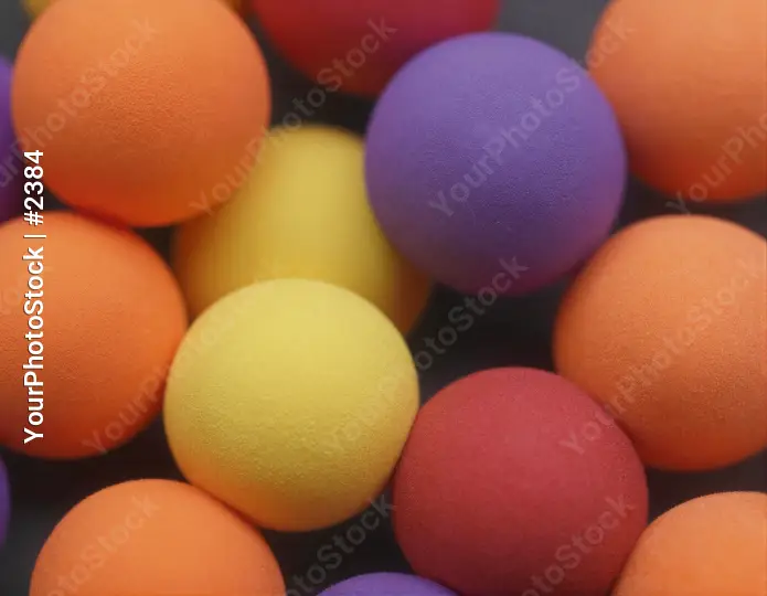 Colorful Balls Arrangement various sizes overlapping