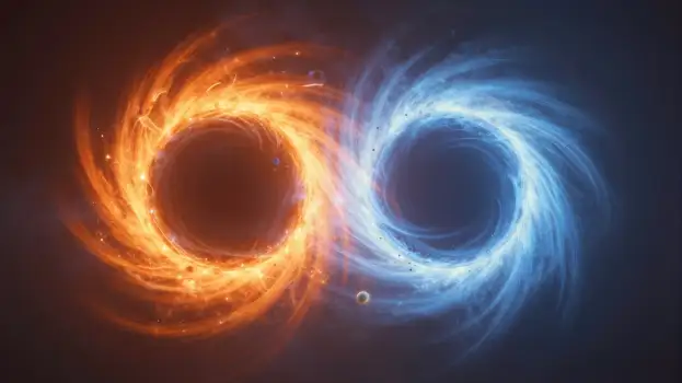 Two Black Holes in Spiral Pattern abstract galaxy