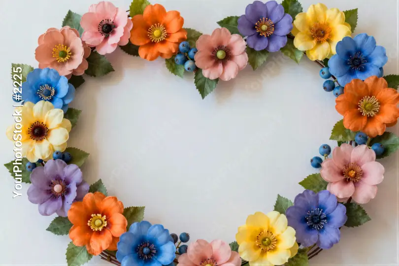 Heart-Shaped Paper Flower Wreath heart shaped