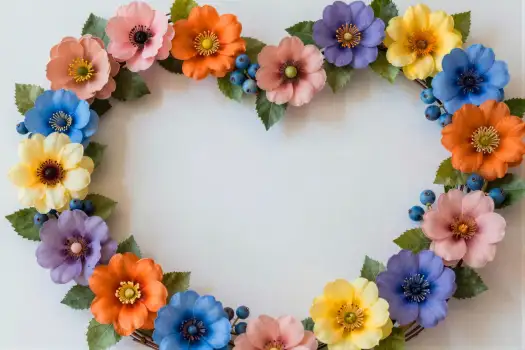 Heart-Shaped Paper Flower Wreath heart shaped