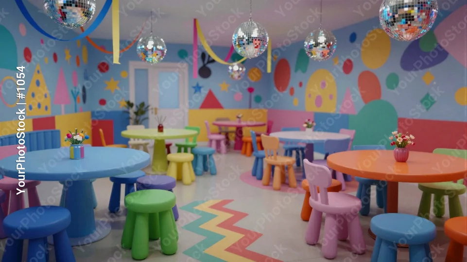 Colorful Children's Playroom furniture tables
