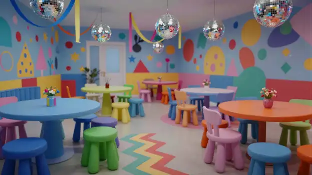 Colorful Children's Playroom furniture tables