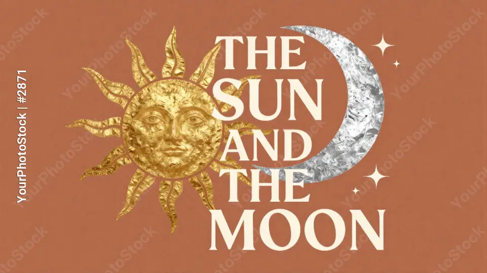 Sun and Moon Sign with Text