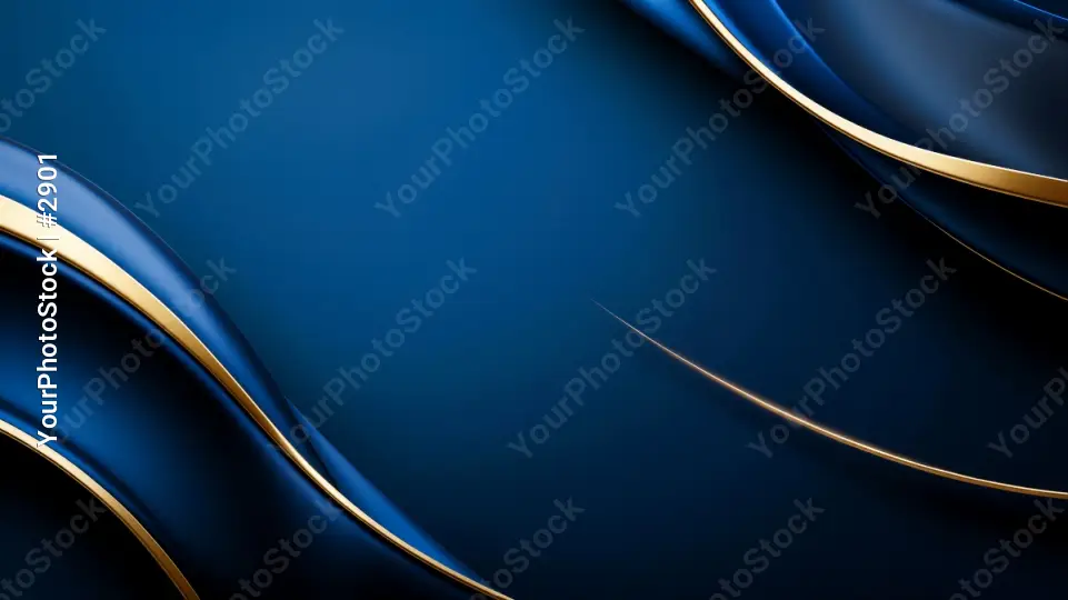 Abstract Art with Blue and Gold Swirls elegant