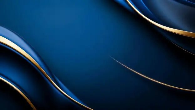 Abstract Art with Blue and Gold Swirls elegant