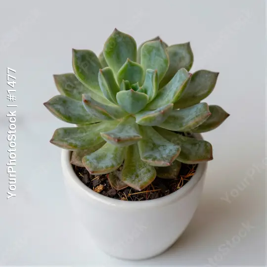 Unique Fan-shaped Succulent in White Pot green