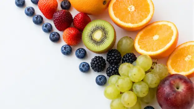 Fresh Fruits Flat Lay Arrangement assorted colorful