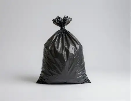 Black Garbage Bag on White Background plastic bag recycle