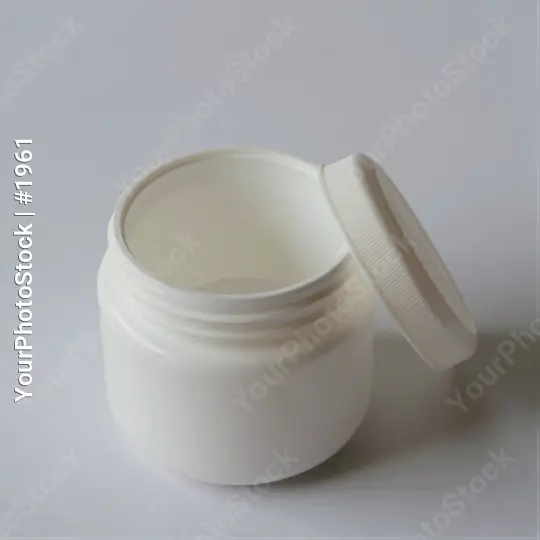 White Ceramic Jar with Open Lid contents smooth