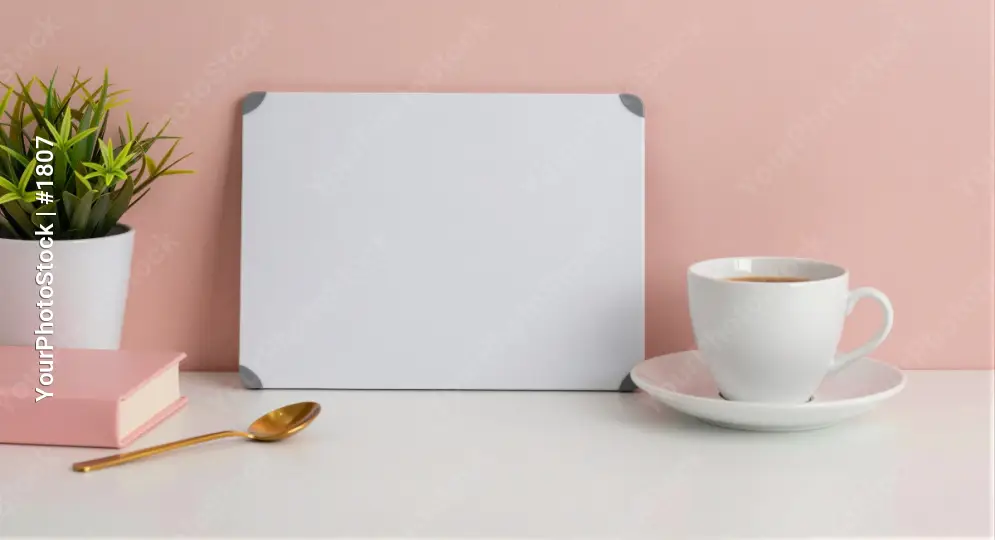 Minimalist Coffee Table Setup modern white table mockup