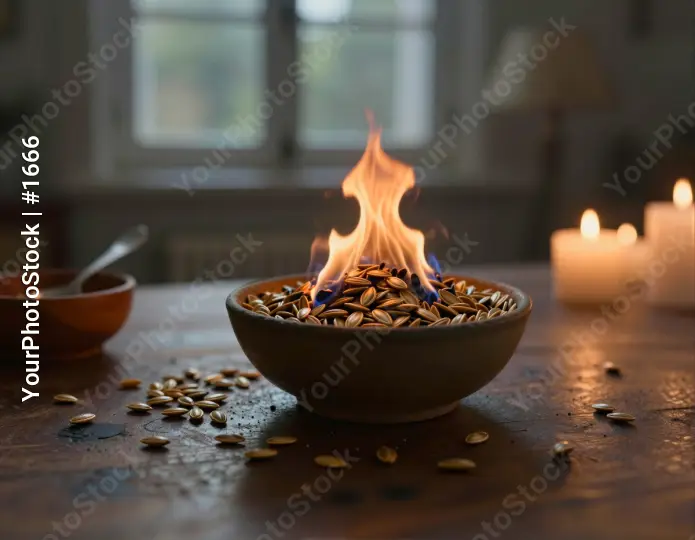 Cozy Pumpkin Seeds on Wooden Table warmth fall