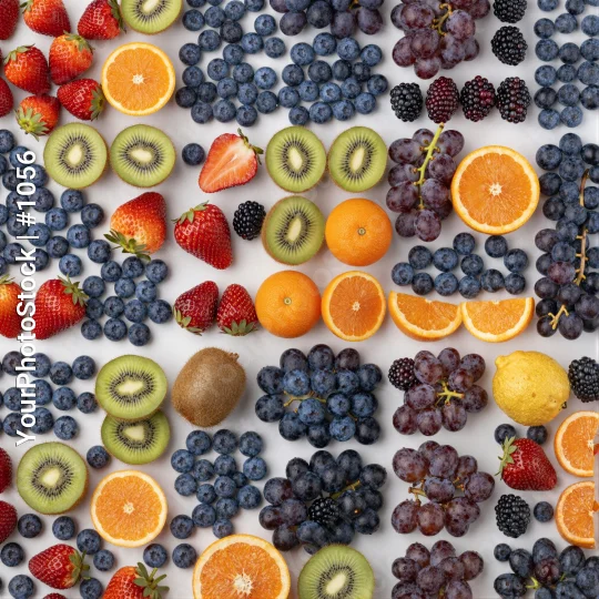 Fruits Grid Flat Lay food photography grid arrangement