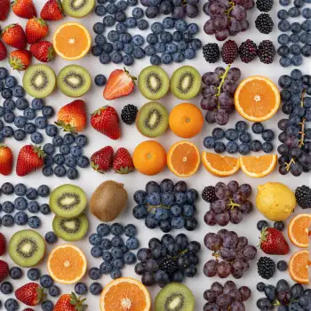 Fruits Grid Flat Lay food photography grid arrangement