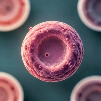 Microscopic Cellular Structure with Purple Dye