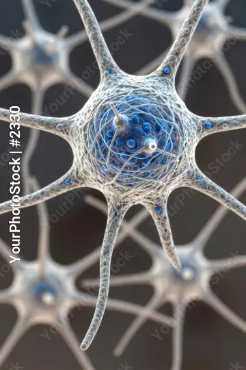 Neurons in Radial Pattern with Blue Sphere lattice structure