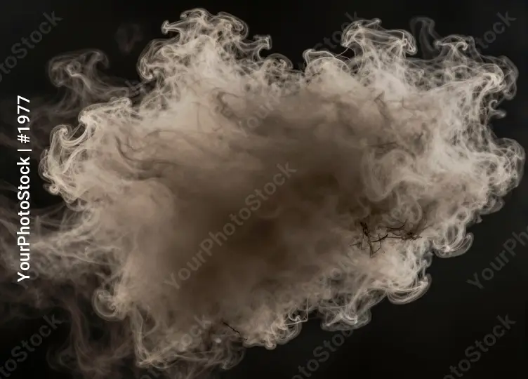 Close-up Heart-Shaped White Smoke on Black Background