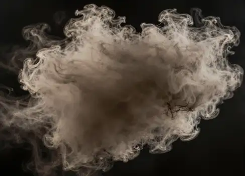 Close-up Heart-Shaped White Smoke on Black Background
