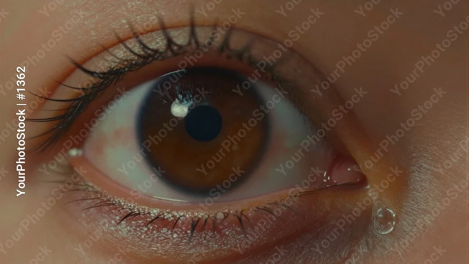 Close-up of a Person's Eye with Tear iris pupil