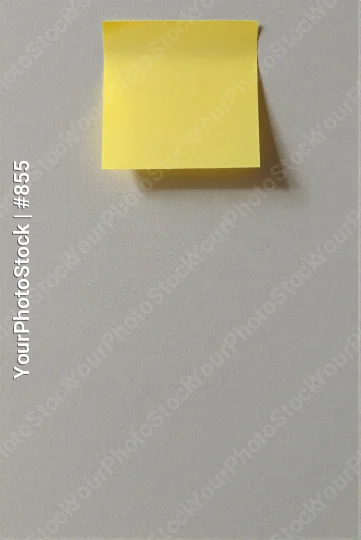Yellow Post-It Note Floating on White Background sticky note