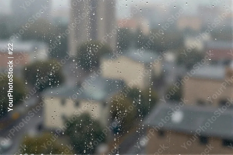 Raindrop blur glass window outdoor