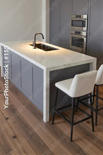 Modern Kitchen with Island and Barstools contemporary