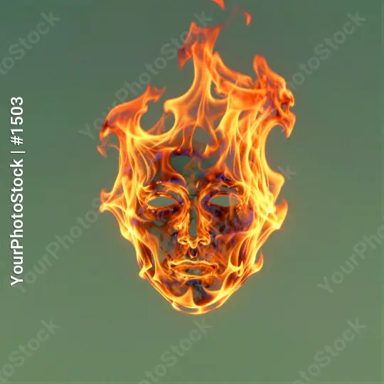 Peaceful Fire Face Illustration digital illustration